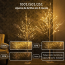 Árvore de Natal de Bétula com 24 LEDs Brilhantes – 60 cm