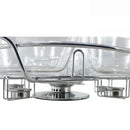 Rechaud Giratório Com 6 Compartimentos Aço Inox e Vidro 52cm