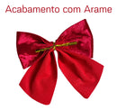 Kit com 12 Laços Natalinos em Veludo Vermelho
