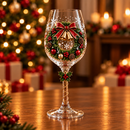 Conjunto de 6 Taças Especial de Natal | Taças de Vidro  com relevo em 3D Natalinas