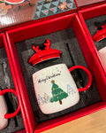 Caneca Natalina com Tampa de Rena - Pronta para Presente!