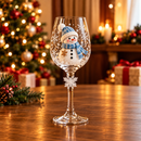 Conjunto de 6 Taças Especial de Natal | Taças de Vidro  com relevo em 3D Natalinas
